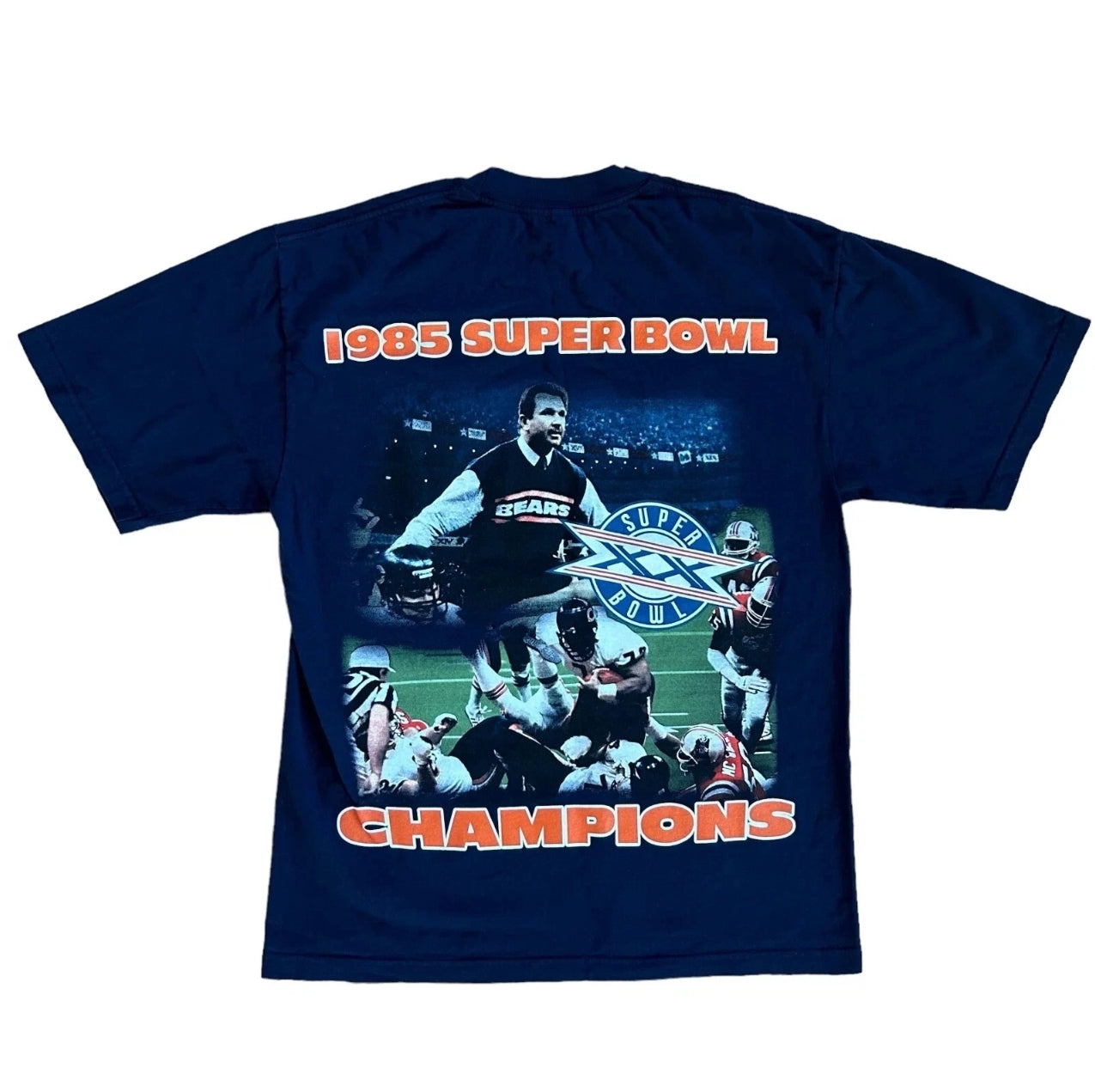 Vintage Modern Chicago Bears 1985 Super Bowl Champions LA Apparel Navy T Shirt