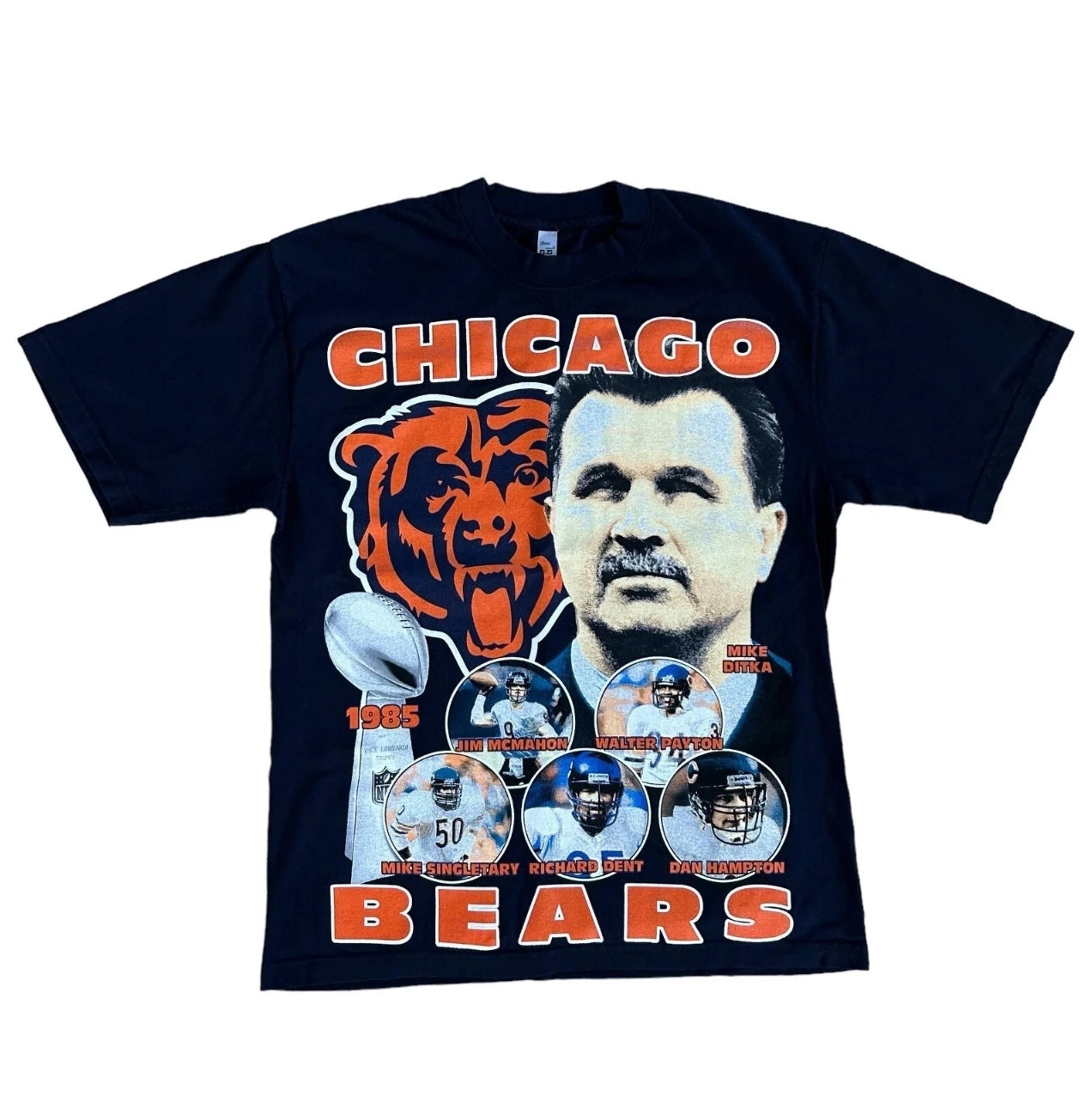 Vintage Modern Chicago Bears 1985 Super Bowl Champions LA Apparel Navy T Shirt